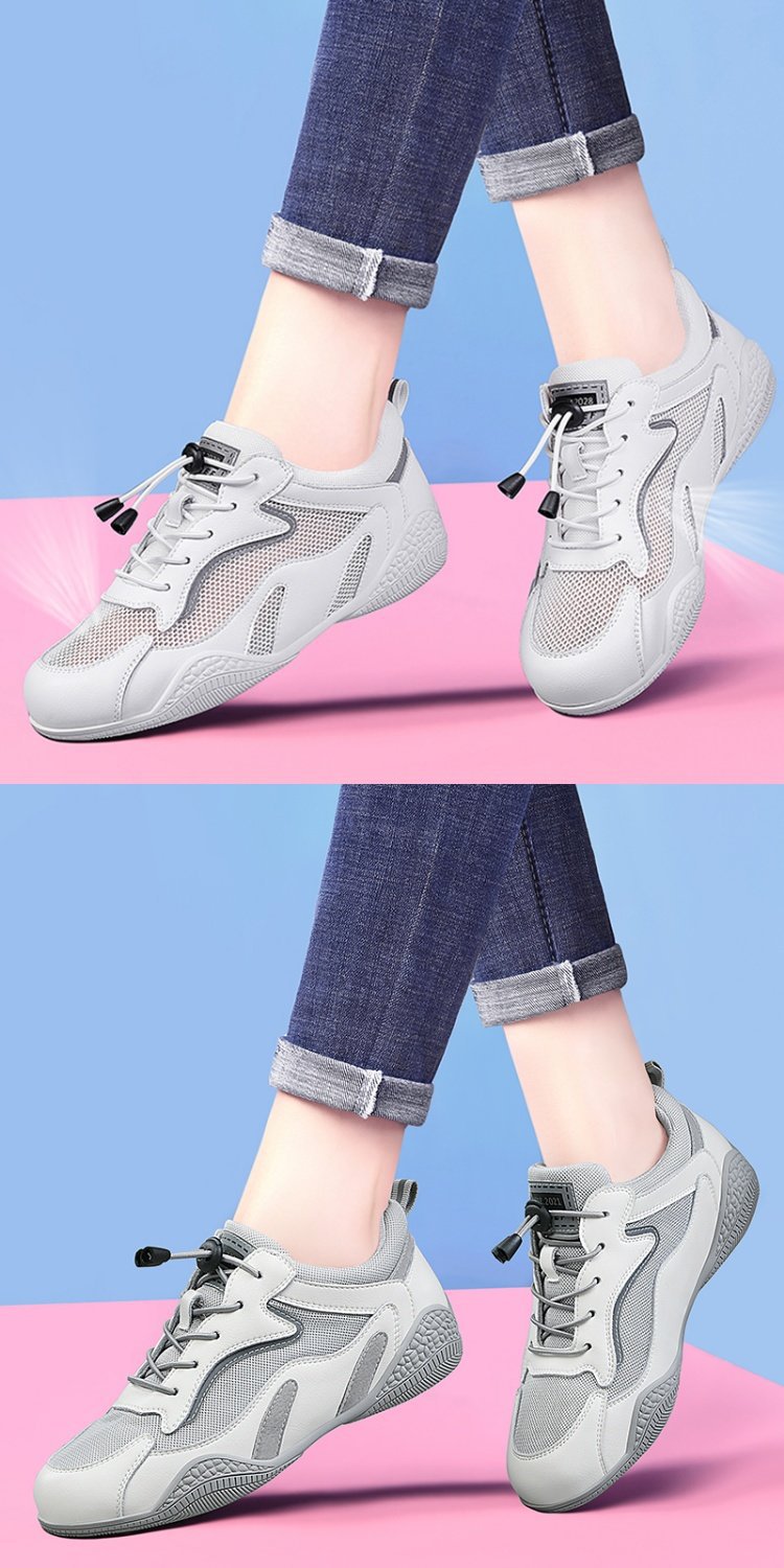 Giày sneaker nữ da thật đục lỗ thoáng khí đế bệt — B5-05=giá trị thông số Kd, (cài 2), Mễ Lam 1061 (kiểu chạm rỗng mùa hè), Nâu gạo 58.380 (kiểu xuân thu), Gạo xám 58.380 (kiểu xuân thu) chi tiết 4