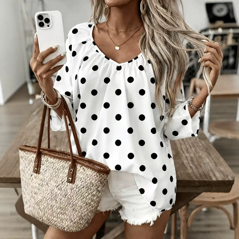 Printed Three-Quarter Sleeve Shirt 2026 Artistic Japanese Mori Girl Style Round Neck Youthful Versatile Loose Cardigan Plus Size Top Printed Three-Quarter Sleeve Shirt 2026 Artistic Japanese Mori Girl Style Round Neck Youthful Versatile Loose Cardigan Plus Size Top