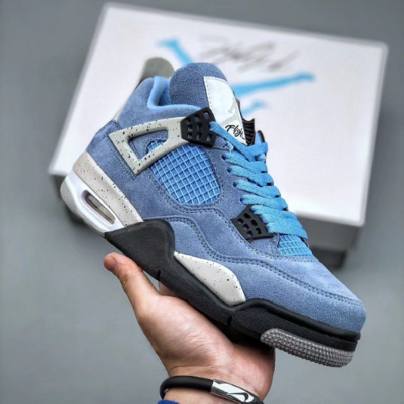 莆田靴工場卸売会社レベル AJ4 ミッドナイトブルー電気母黄白黒ジョー 4 外国貿易男性と女性のスポーツブルーシューズ|undefined