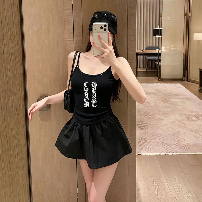 Black Rhinestone Lace Camisole for Women, Summer Slim-Fit, Flattering, Hot Girl Style, Sleeveless Short Top Black Rhinestone Lace Camisole for Women, Summer Slim-Fit, Flattering, Hot Girl Style, Sleeveless Short Top