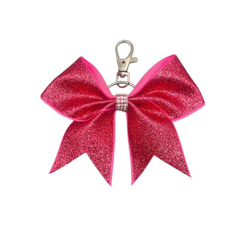 Nuevo estilo de moda transfronteriza arco de cuero brillante llavero colgante personalidad diamante de amigas bolsas colgantes regalos