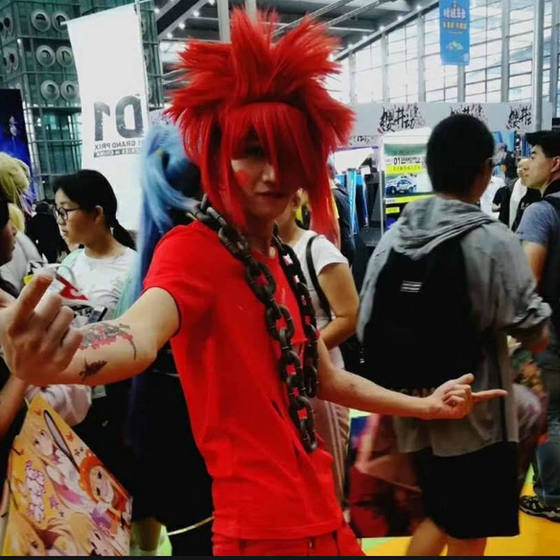 Pink wig kill Matt male love family non-mainstream explosion head female long straight Internet celebrity funny props