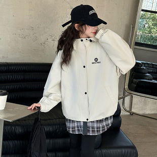 Girl's Coat Spring and Autumn 2025 New Style Girl's Casual Windproof Korean Style Top Western Style Children's Thin Jacket