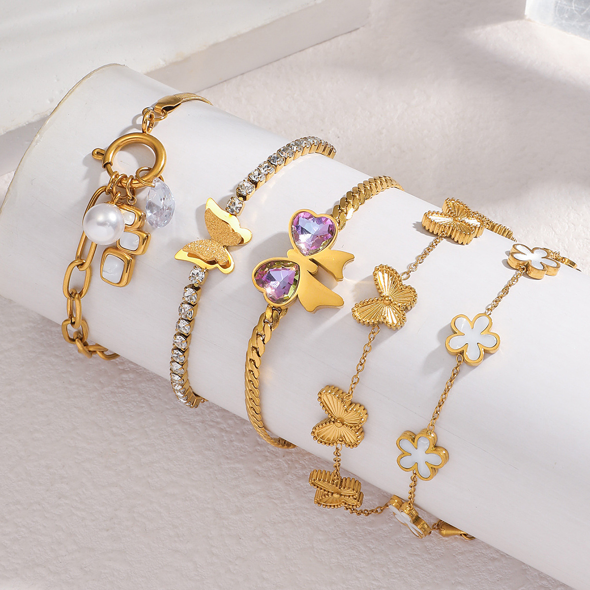 Ladies Titanium Steel Bracelet Hypoallergenic Fashion Accessory_voghion.com
