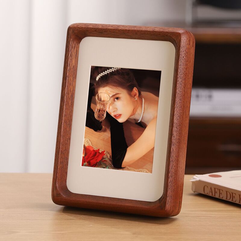 Solid Wood Mortise and Tenon Rounded Corner Black Walnut Photo Frame 678inch Photo Creative Picture Frame DIY Baby Commemorative Table A3 Wall Hanging