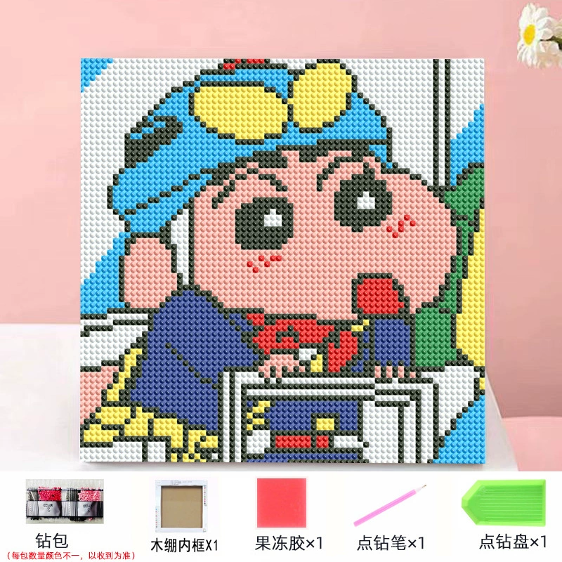 Набор алмазной мозаики DIY Kuromi и мультфильмы 20×20 см, рамка-наклейка, детское творчество