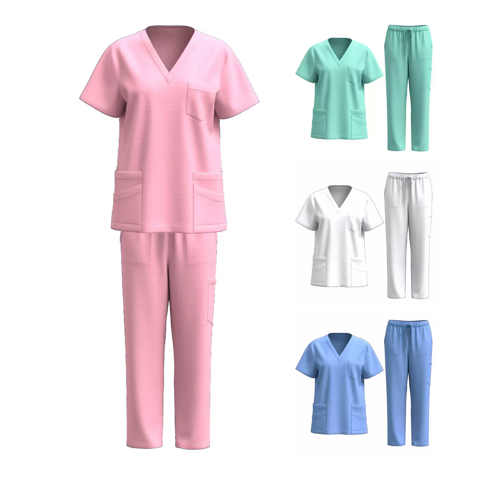 2025亚马逊工作服洗手服女医护服分体套装医生服跨境刷手衣护工服
