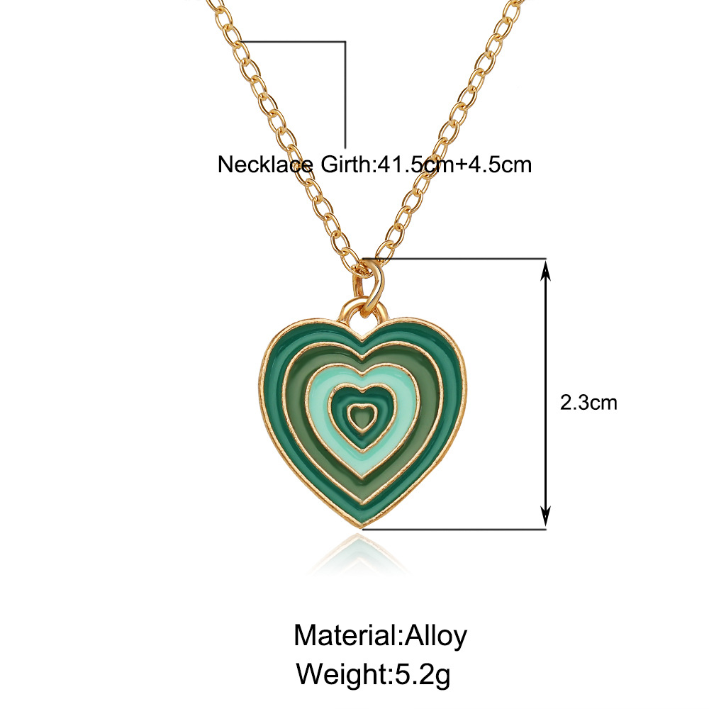 Fashion new fashion simple heart-shaped multi-layer alloy necklace