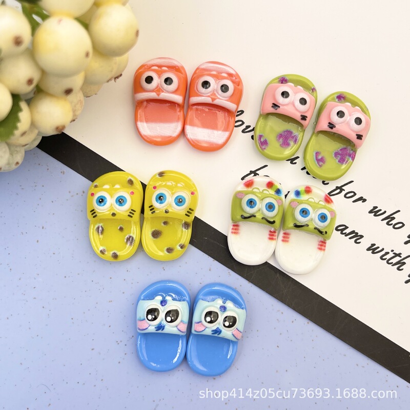 Simulation version slippers shoes keychain mobile phone shell headband hairpin cream glue jewelry cartoon resin accessories wholesale