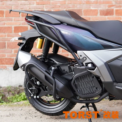 Suitable for Wuji SR150S one-stop modification frosted carbon steel bumper exhaust guard bar anti-drop bar motorcycle (Motorcycle bumper) - black-rear-bumper-exhaust-bar