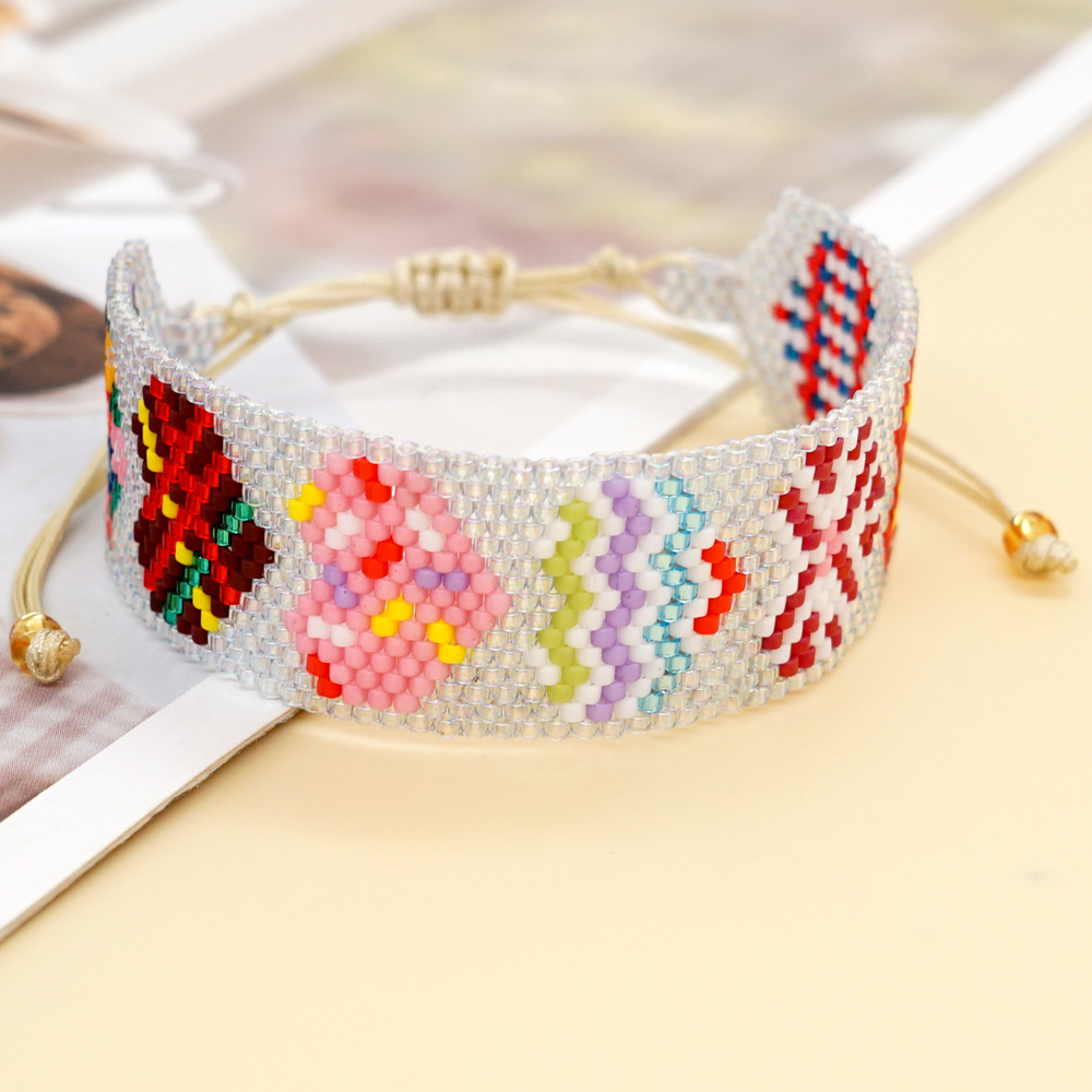 Vacation Heart Shape Glass Beaded Bracelets