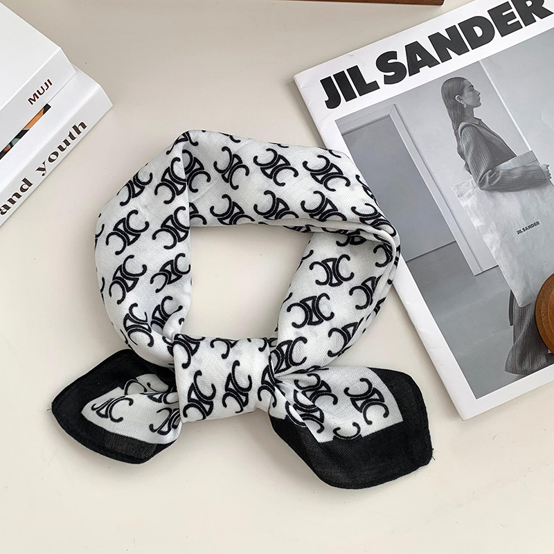 Bufandas de seda cuadrada alta sensación 2025 nueva moda decoración de algodón y lino pequeña bufandas de seda cuello bufandas de cuello