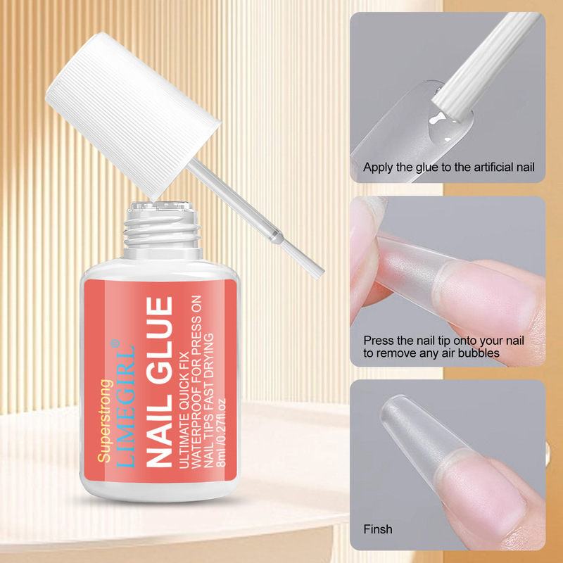 Cross-border nail glue 8ml, quick-drying, eco-friendly, CPSR-certified, export-grade adhesive for nail tips, super strong adhesion Cross-border nail glue 8ml, quick-drying, eco-friendly, CPSR-certified, export-grade adhesive for nail tips, super strong adhesion