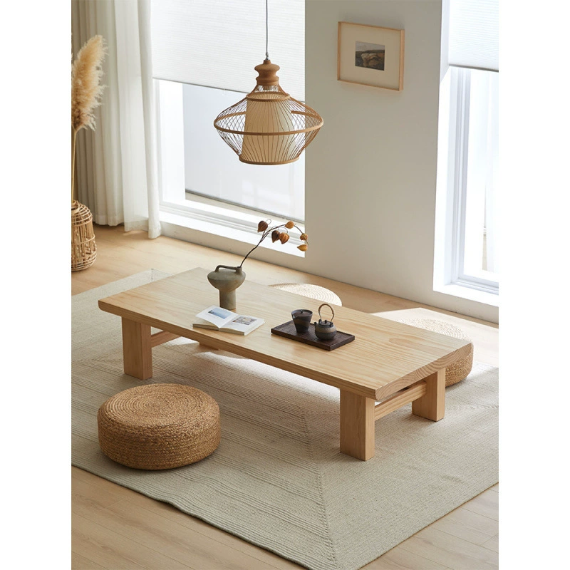 Стол татами, низкий стол, журнальный столик из цельного дерева, балкон в японском стиле, чайный столик кунг-фу, китайский стиль, китайский стол, ретро домашний стол кан