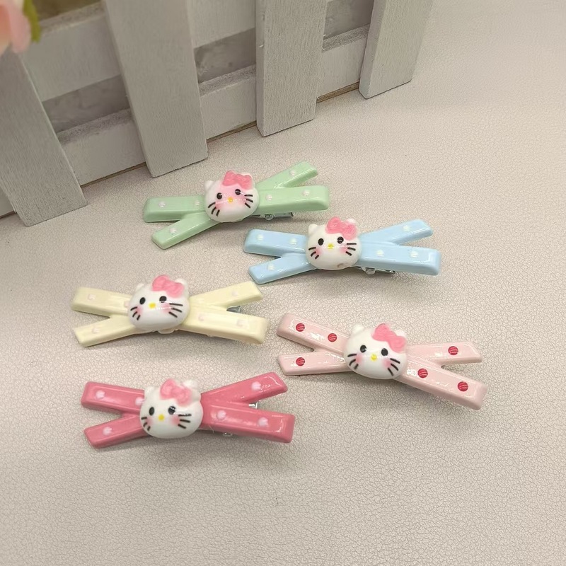 新款可爱Kitty蝴蝶结发夹猫咪甜美幼儿园小学生礼品少女心摆地摊|undefined