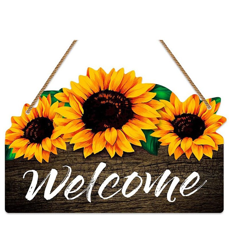 Explosive Front Door Welcome Sign Sunflower Welcome Sign Rustic Summer Welcome Door Front Porch Bedroom Living Room Welcome