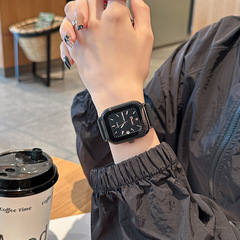 dinimi新款簡約時尚學生方形石英表休閒日曆通勤硅膠帶氣質腕錶