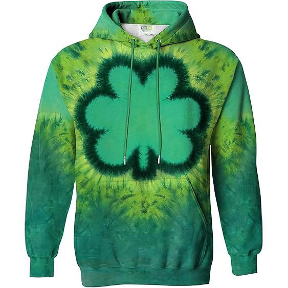 St. Patrick's Men's Hoodie Clover 4 Leaf Classic Party Soft Holiday Irish Sweatshirts
