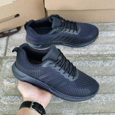 通用黑色消防作训鞋二代跑鞋登山骑行跑步训练纯黑色运动鞋