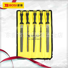 波斯工具 五件套锉刀 整形平头扁锉木工打磨锉三角圆尖锉刀锉