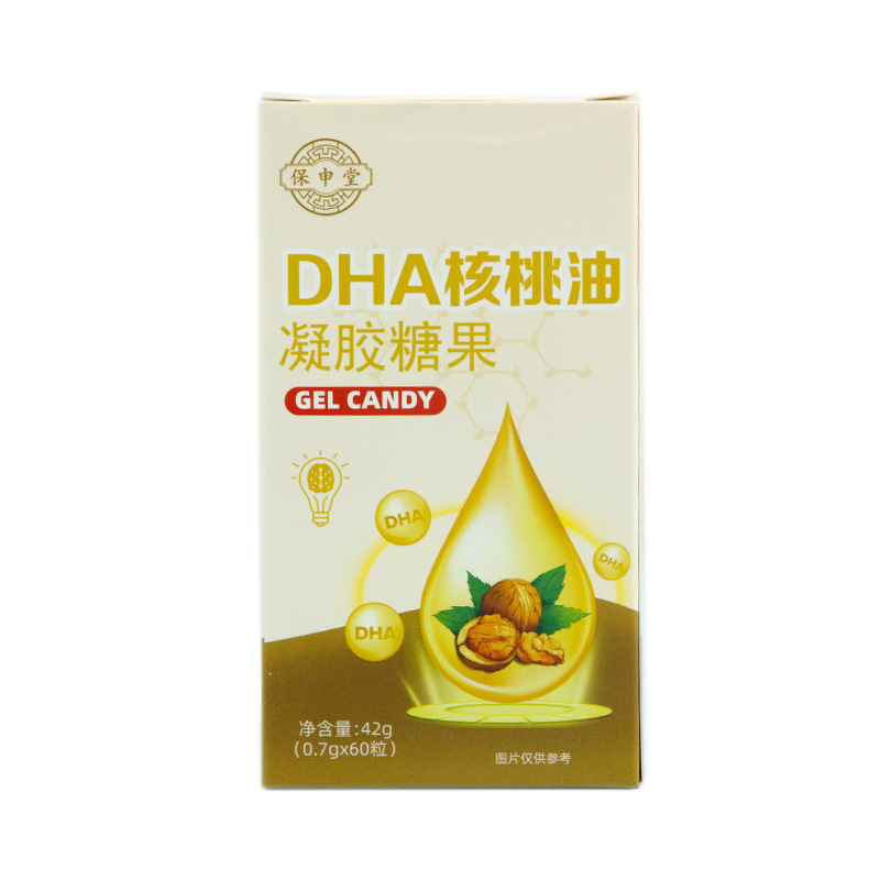 DHA核桃油凝胶糖果DHA藻油亚麻籽油核桃油软胶囊网红直播厂家代发