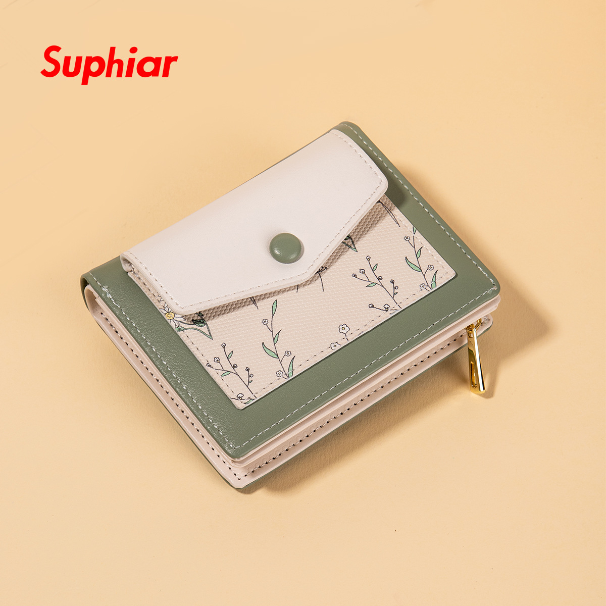 Nuevo Cartera sencilla de estilo coreano para mujer, tarjetero corto de gran capacidad para estudiante, monedero estampado multifuncional ins