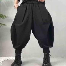 吊裆束脚长裤2025秋冬新款街头潮流个性纯色韩版低裆裤哈伦裤女装