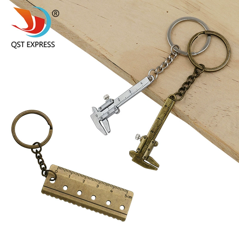 Мини-штангенциркуль брелок портативный инструмент брелок из цинкового сплава/цепочка/кольцо инструмент портативный маленький кулон