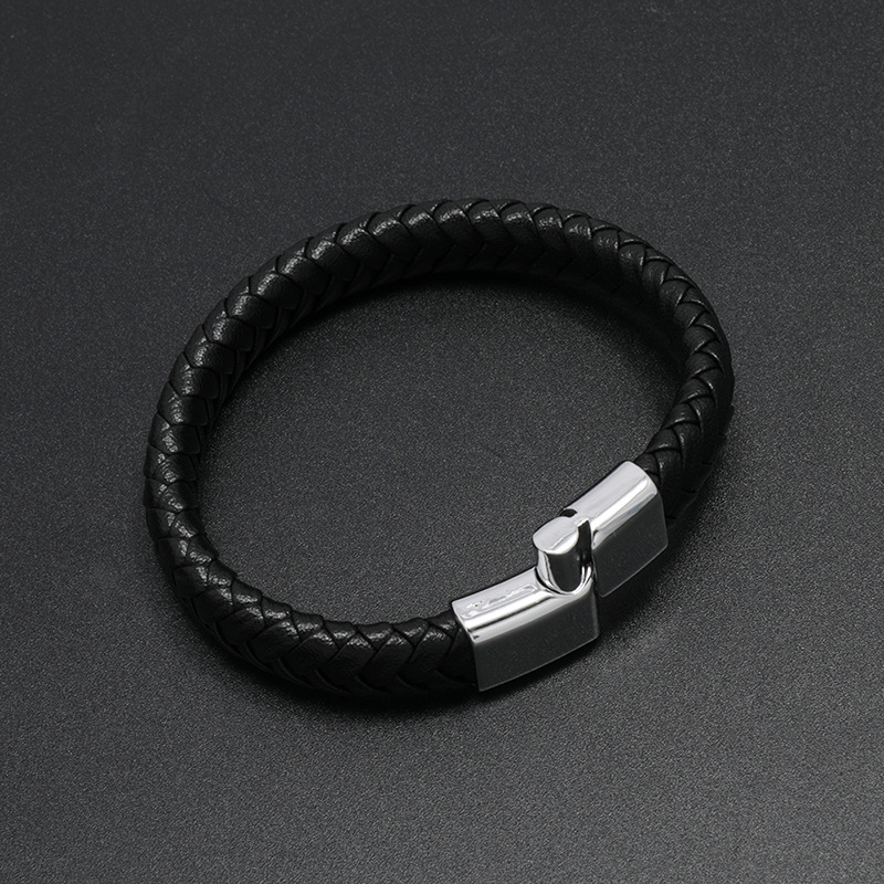 Wholesale Jewelry Solid Color Woven Magnet Buckle Leather Bracelet Nihaojewelry display picture 8