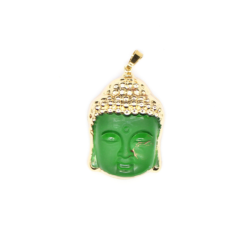 30g Weight Pendant Jewelry Making Type 1 Piece Quantity Daily Occasion glass Material Portrait, Buddha head Pattern Unisex Gender Retro Style 1 Piece Glass Portrait Buddha Head Pendant 6