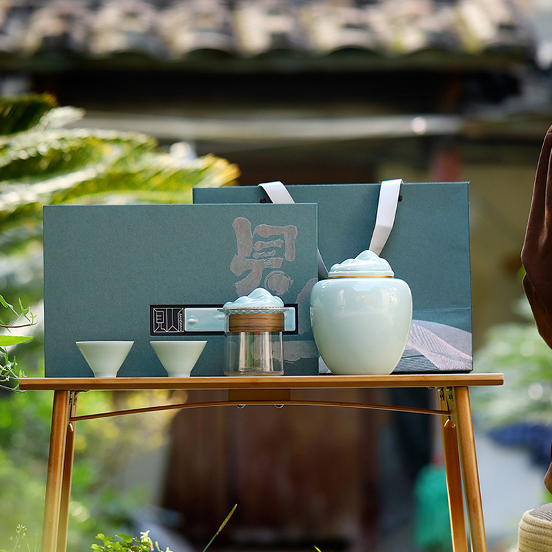 Glass tea set travel tea set Gongfu herbal tea set high-temperature resistant teapot tea canister tea cups gift