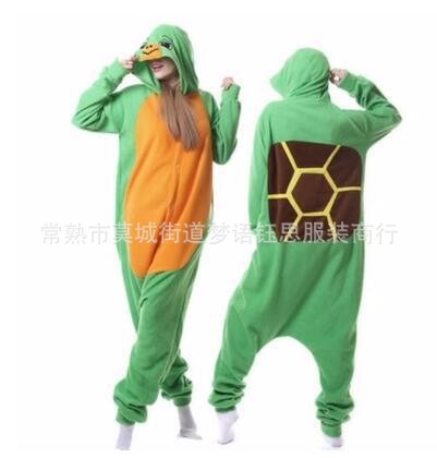 GENG fantasma pareja pijamas otoño e invierno cálido cremallera homewear Franela inodoro versión animal de dibujos animados pijamas de una pieza