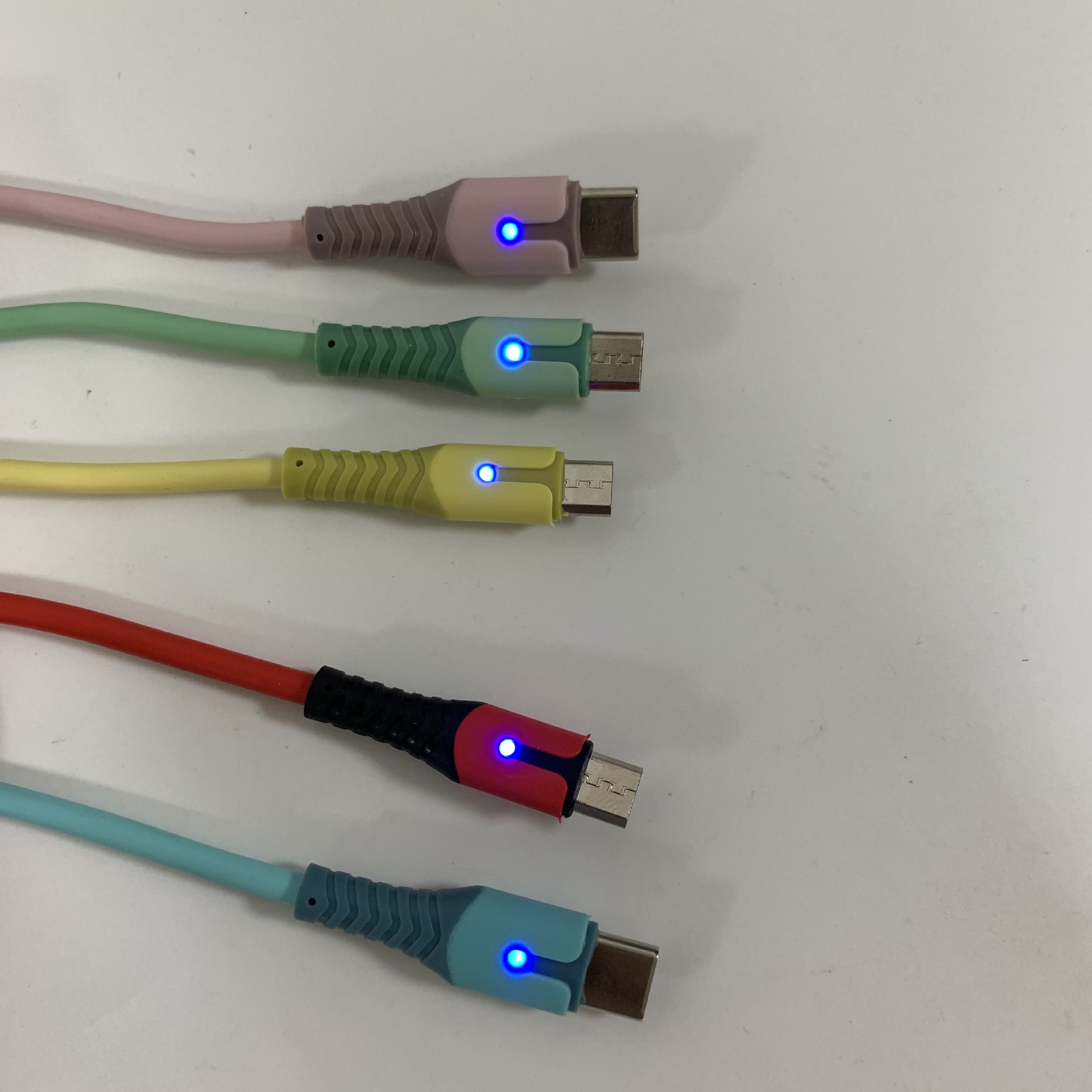 Adatto per Apple TYPE-C Android con cavo dati LED, indicatore luminoso a forma di sirena, cavo di ricarica rapida colorato per telefono cellulare_voghion.com