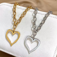 欧米越境愛ステンレスネックレスレトロ誇張愛ペンダント高級感ネックレス