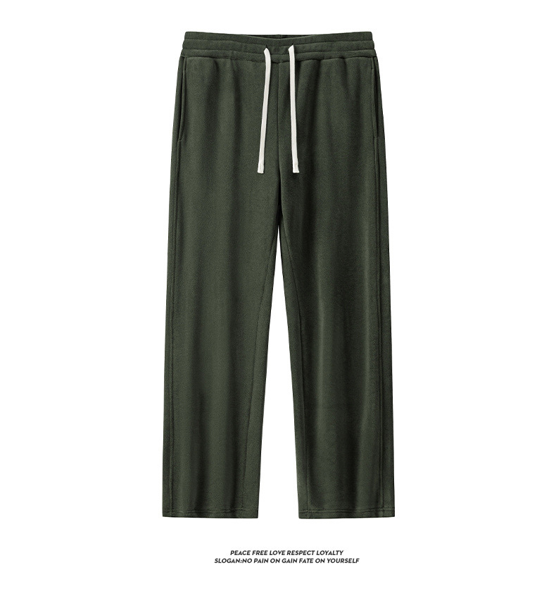 Heren winterjoggingbroek met fleecevoering - 360 g dubbelzijdige Sherpa thermische loungebroek, relaxte pasvorm en rechte pijpen (maten M-4XL)_voghion.com