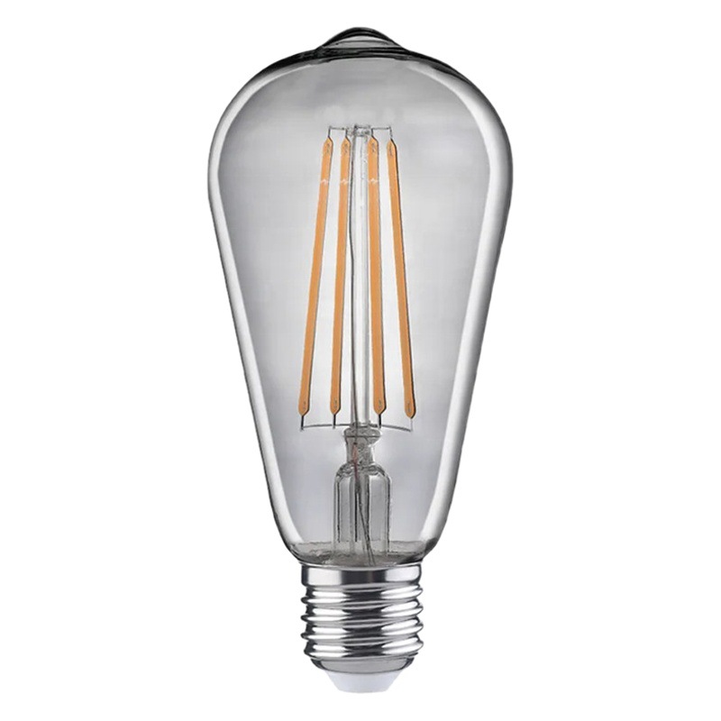 Lámpara de filamento LED ST64 Edison, bombilla retro de bajo consumo, casquillo E27, luz decorativa en forma de gota de agua, súper brillante
