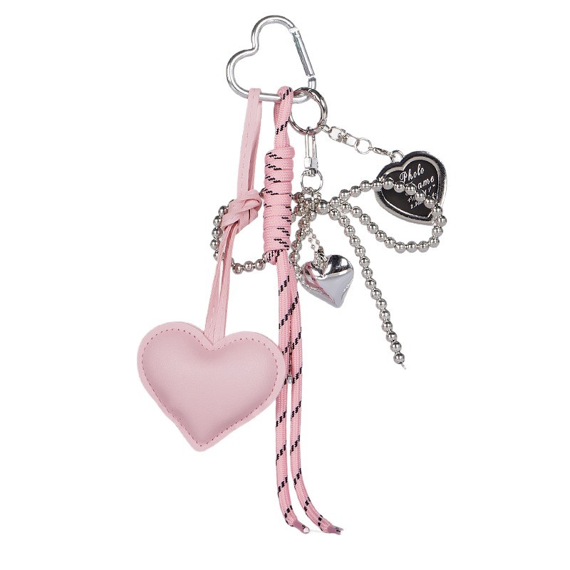 Arco tejido a mano Miu 系 amor bolsos colgantes llaveros PU accesorios colgantes de teléfono móvil regalos al por mayor