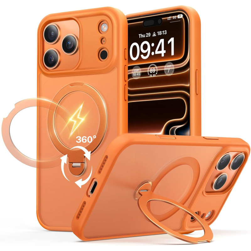 Suitable for Iphone17Promax Mobile Phone Case 360-Degree Rotating Magnetic Support Stand Apple 16 Anti-Fall Protective Case 5 Suitable for Iphone17Promax Mobile Phone Case 360-Degree Rotating Magnetic Support Stand Apple 16 Anti-Fall Protective Case 5