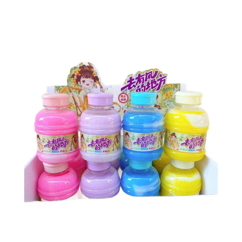 Cartoon antiguo abrazar leche bicolor diy juguetes infantiles descompresión doble juega slim goma espumante espuma de barro espumante al por mayor