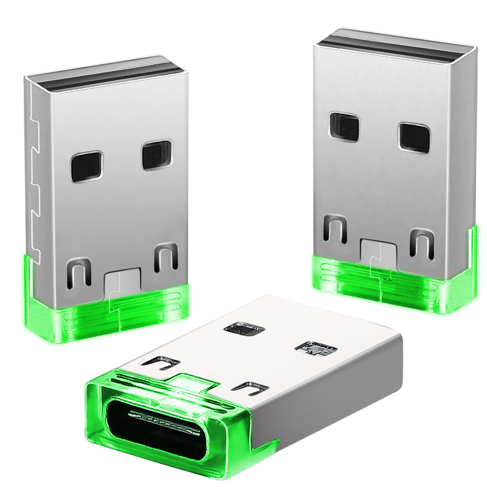 USB Type-C женский to USB male OTG адаптер с подсветкой индикатора PD быстрая зарядка кабель данных C to A