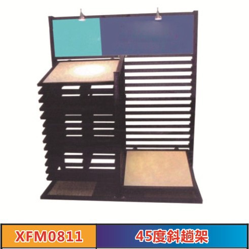 木地板材样品展架 9层斜趟架大理石架子黑色 地板双排单排斜趟架