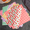 Baking cake decoration Korean ins, color oil paper fruit strawberry plaid oil paper lunch box simple lunch pad