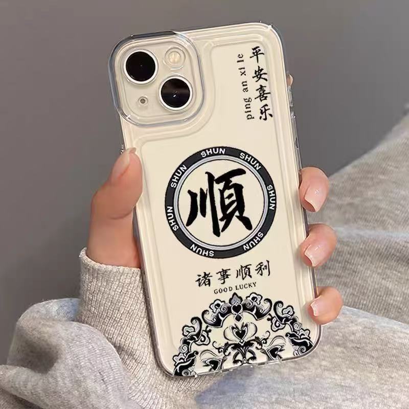 El nuevo cabello se aplica a la carcasa del teléfono iphone16promax transparente Apple 15 anti-caída 14pro/13/12/11