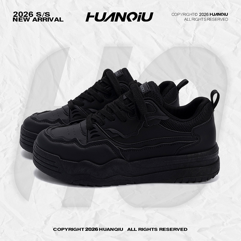Universal Black Stylish Sneakers for Men Zhq68697N Spring Versatile Trendy Shoes Men's Thick-Soled Height-Increasing Fashion Casual Shoes Universal Black Stylish Sneakers for Men Zhq68697N Spring Versatile Trendy Shoes Men's Thick-Soled Height-Increasing Fashion Casual Shoes