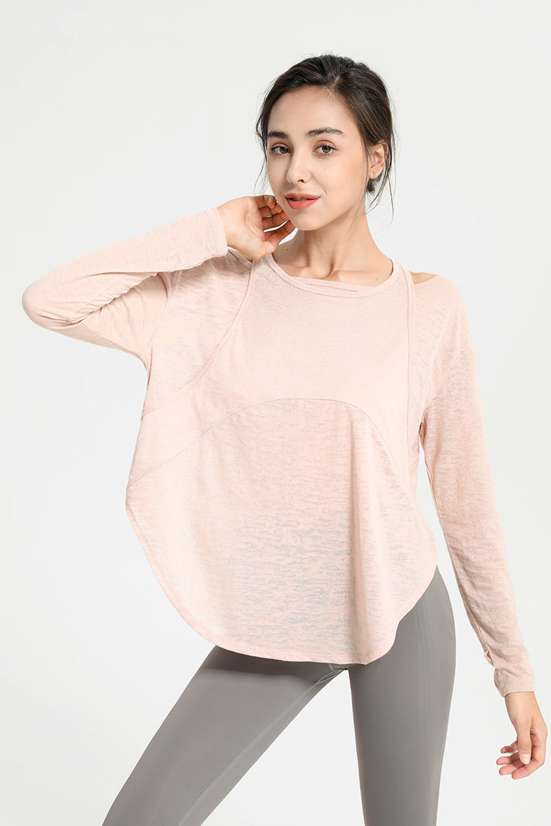 loose quick-drying long-sleeved yoga top nihaostyles clothing wholesale NSJLF85153