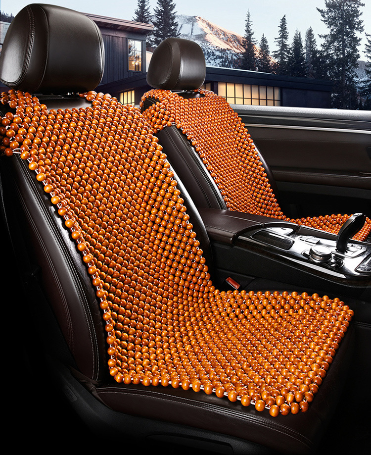 Wooden Bead Cooling Mat, Summer Car Seat Cushion, Single Seat, Main Driver's Seat Cushion, Breathable Summer Car Mat, Universal for Large Trucks