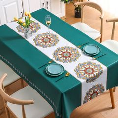 Benzhi embroidery exquisite embroidered tablecloth wholesale waterproof and oil-proof Nordic tablecloth ins style tablecloth PVC coffee table cloth