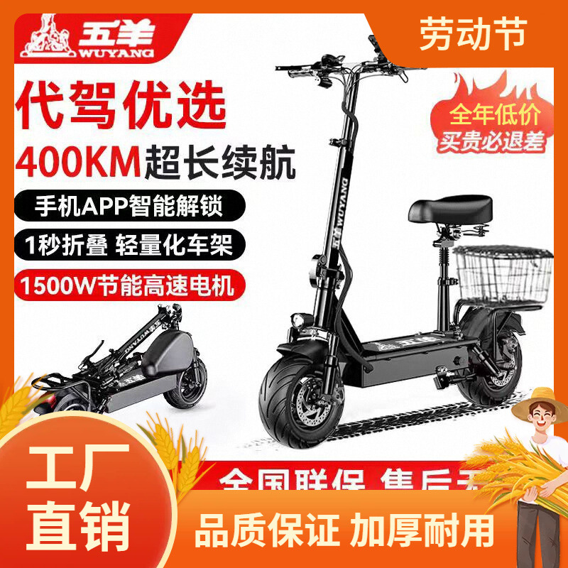 Wuyang Folding Electric Scooter for Adults, Electric Vehicle, Mini Two-Wheeler, Small Car, Battery Car