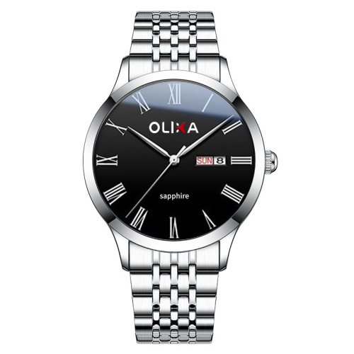 Foreign trade hot-selling men's watch dual calendar business men's watch strap luminous waterproof simple quartz watch on behalf of