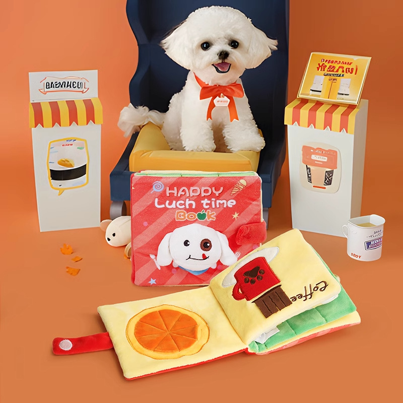 Perros de mascotas libros de comida cachorro juguetes sonidos papel olfato rompecabezas artefactos mágicos juguetes de mascotas al por mayor